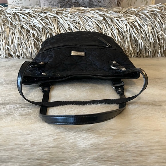 VERA BRADLEY Caviar City Light Tote Shoulder Handbag Black Quilted Microfiber - Picture 9 of 12